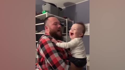 very funny videos baby enjoying with dad