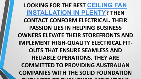 Best Ceiling Fan Installation in Plenty