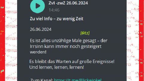 Zu viel Info – zu wenig Zeit 26.o6.2024