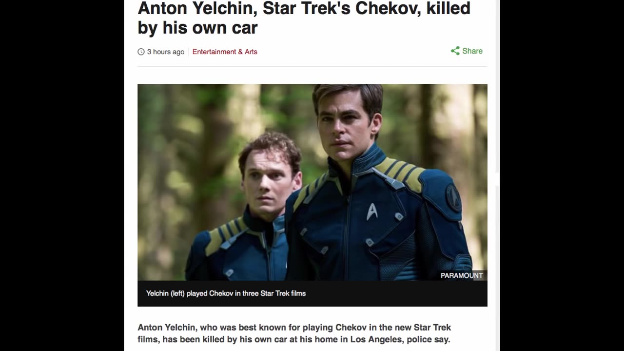 'ACTOR SACRIFICED FOR SOLSTICE! JOINS ILLUMINATI'S 27 CLUB!' - 2016