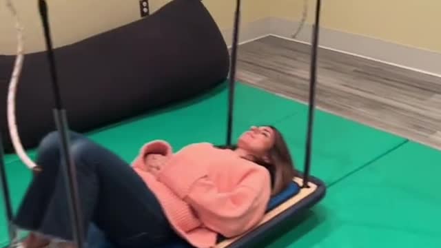 having a break in your schedule and getting to swing in a sensory room