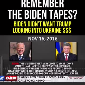 Biden didnt want Trump looking into Ukraine