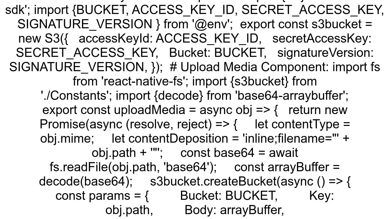 How can I upload images to s3 in react native