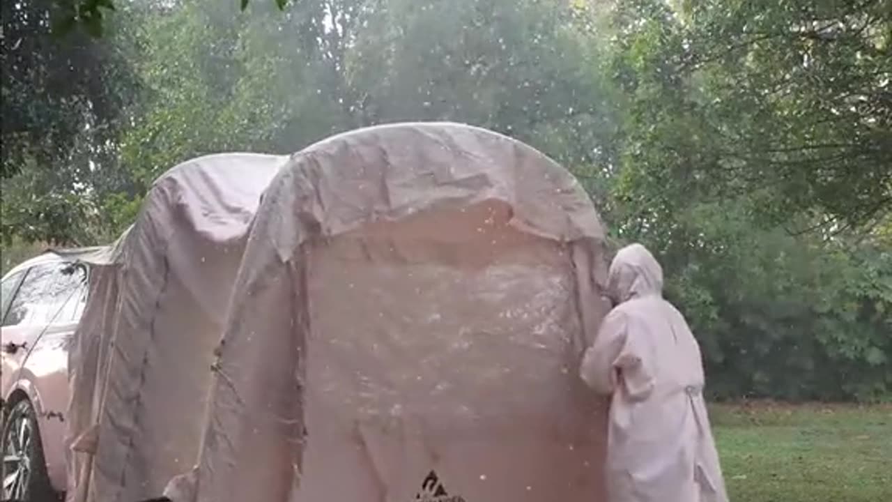 Camp with me in Rainey day night 🌃