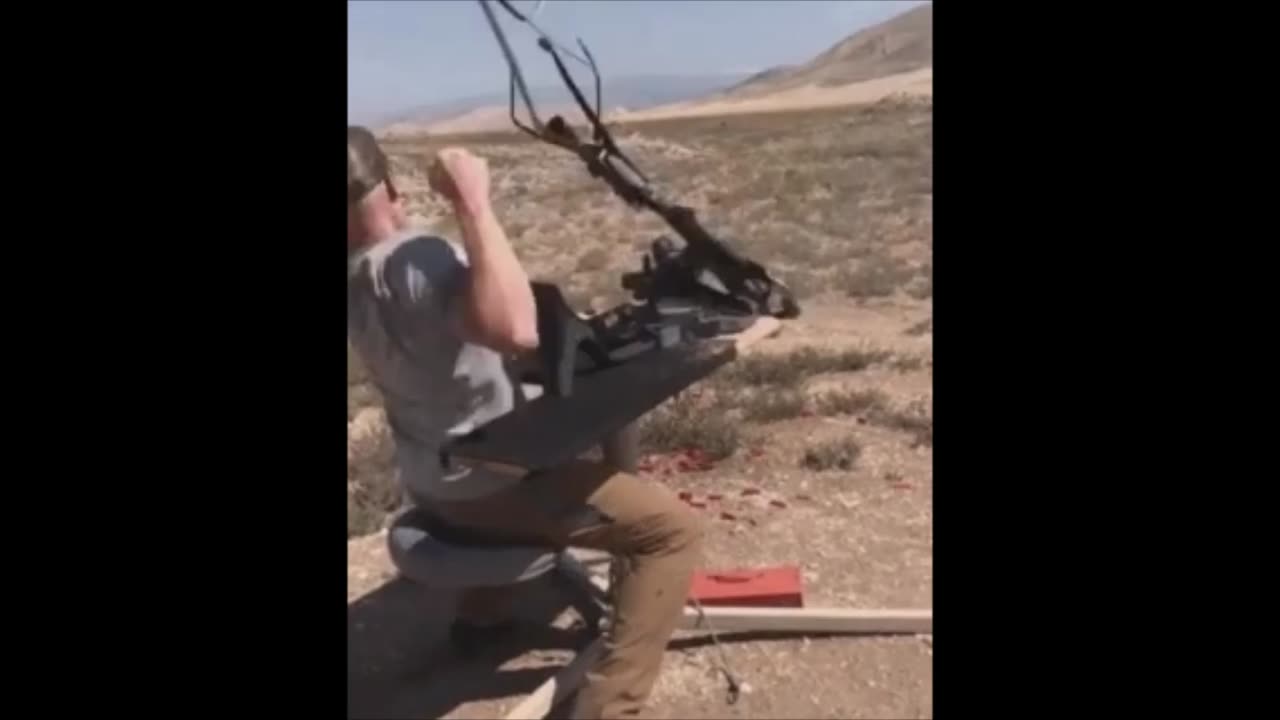 dude has gun blow up in his face.