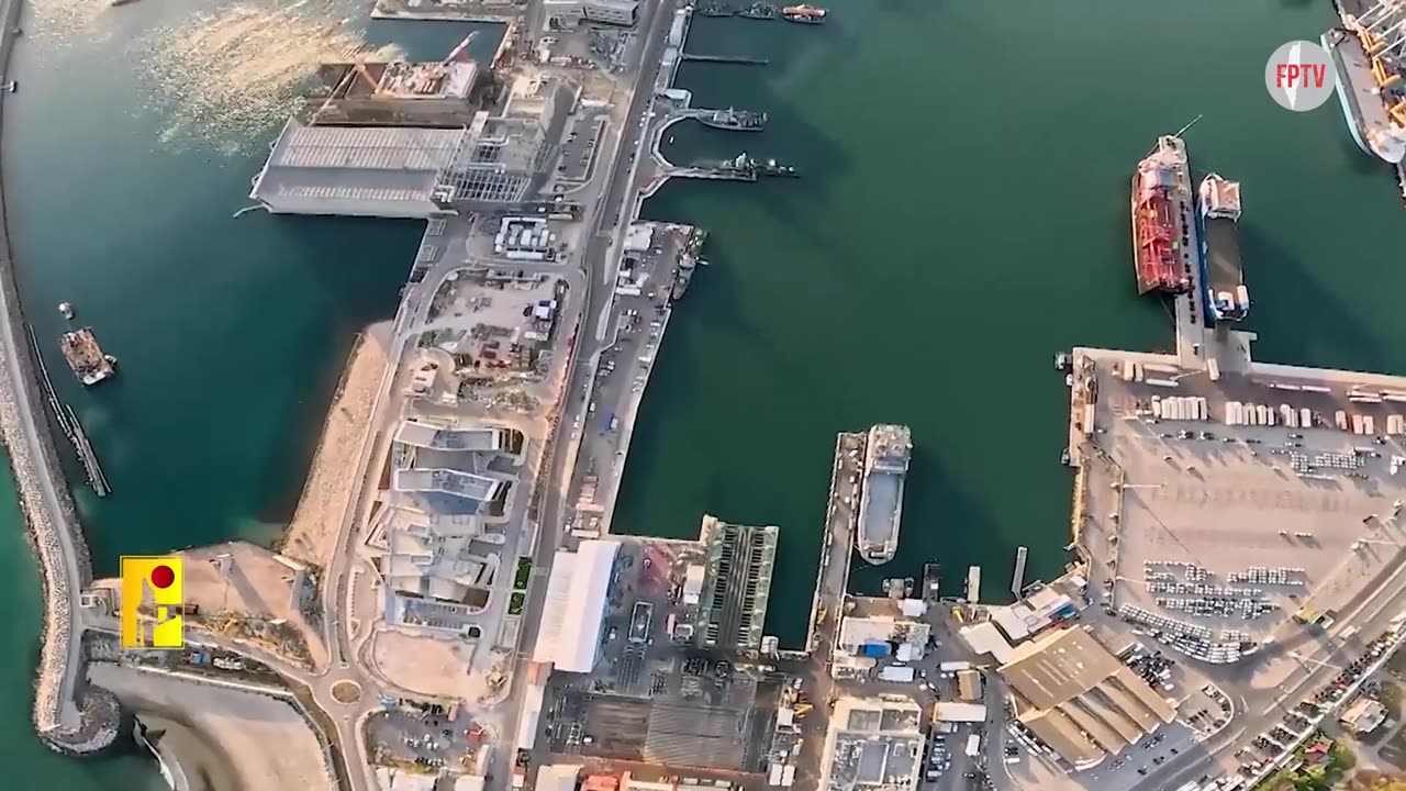 Hizbullah striking the Haifa naval base of the Zionist enemy army with attack drones, occupied Palestine, 10 Nov 2024