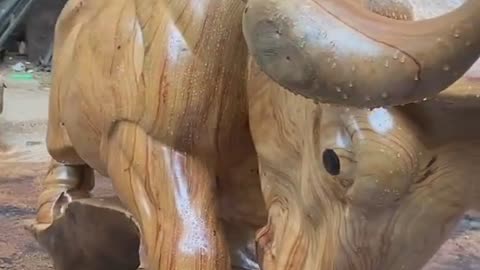 #The raging bull's lathe on the trunk of the tree👍😍