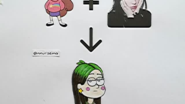 Mabel Pines+ Billie Eilish ) Drawing