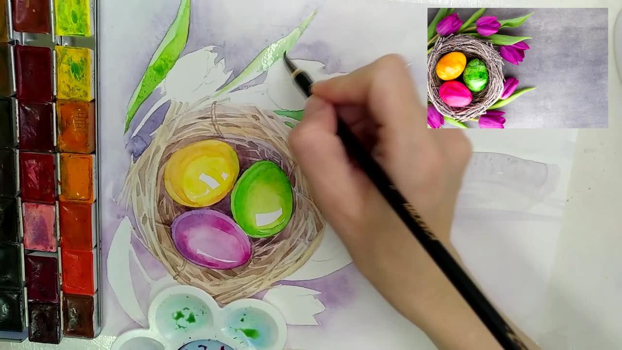 Как нарисовать Пасхальную открытку