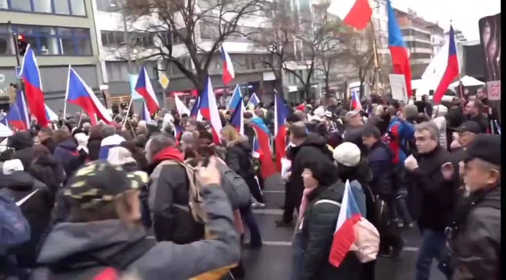 Prague, Czech Republic: anti government protests in response to economic conditions (Nov. 17, 2022)