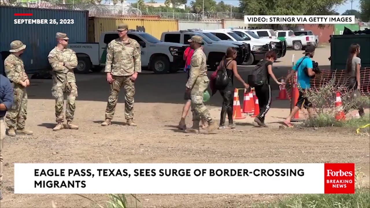 Scenes From Eagle Pass- Small Texas Town Sees Continued Surge Of Border-Crossing Migrants