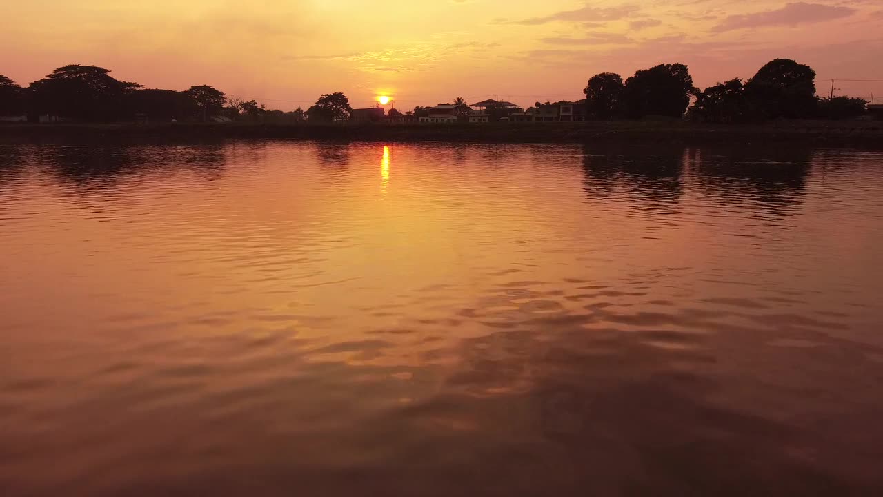 A Beautiful Sunset At Lake