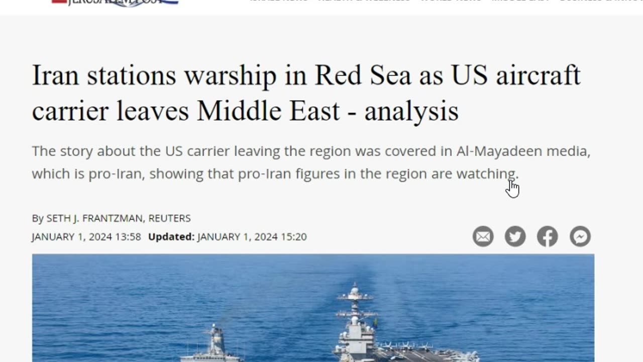 Iran Warship enters Red Sea as U.S. Warships leaves Mediterranean, Houthi's attack ship in Red Sea!