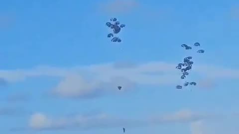 US humanitarian supplies, parachuted by air, to Gaza