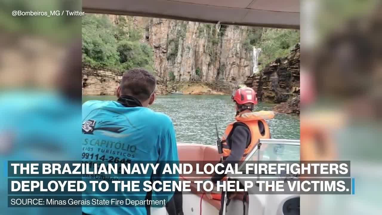 10 dead after cliff falls onto boats in Brazil