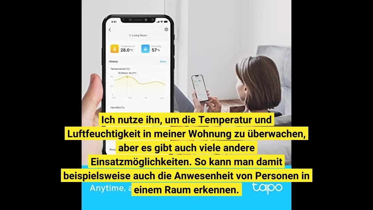 TP-Link Tapo T310 Smart Temperatur & Luftfeuchtigkeitsmonitor, kostenlose Datenspeicherung