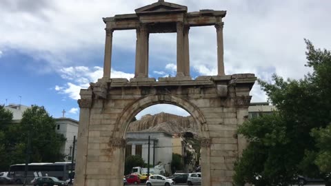 Adnva, Theatre of Dionysus and the Temple of Olympian Zeus in Athens, Greece