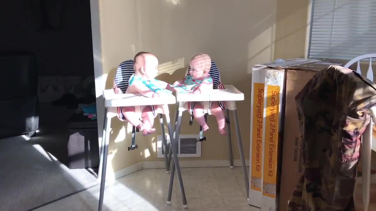 Twins engage in hilarious giggle fit