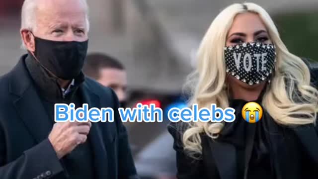 Biden with celebrities compared to trump