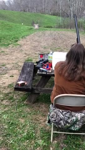 I Hit The Target With A 10 Gauge Slug 100 Yards Away #shorts