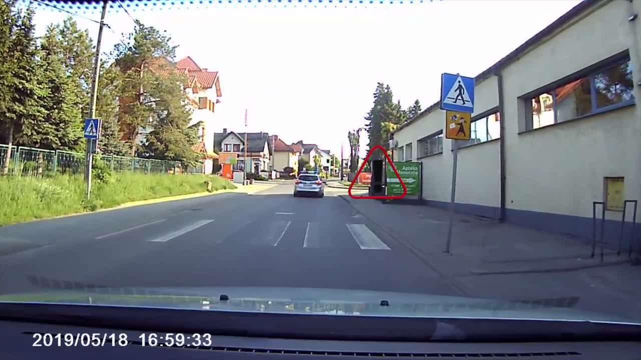 Police Car Protects Hedgehog While It Crosses The Street