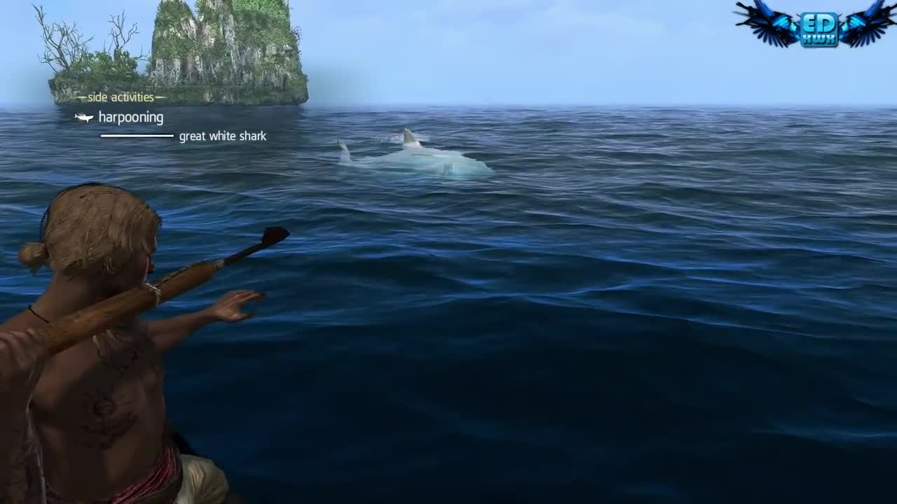 Assassin's Creed 4 All Harpooning Activities & The White Whale ( Moby Dick )