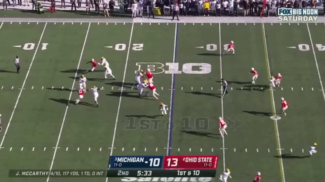 Michigan WR Cornelius Johnson WIDE OPEN 75 Yard TD vs Ohio State | 2022 College Football