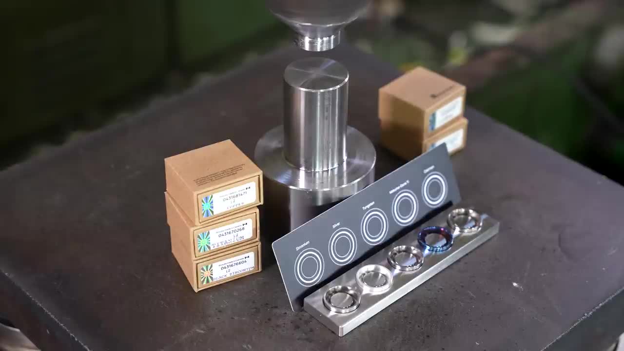 How Strong Is Tungsten Ring? Hydraulic Press Test!3