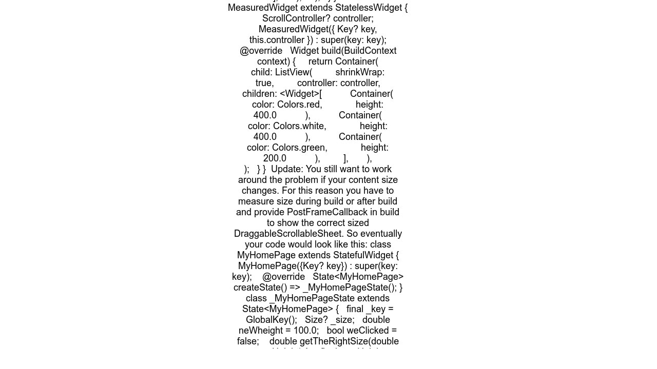 How to set DraggableScrollableSheet maximum size dynamically according to its content