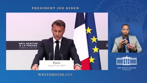 President Biden and President Macron of France Deliver Statements to Press with ASL Interpretation