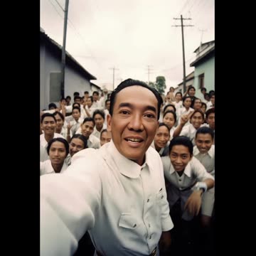 President Soekarno and Moh Hatta take selfie in year 1945 Live Action