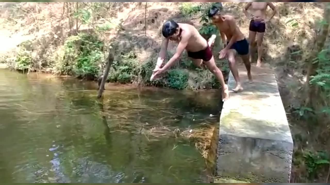 American style swimming in deshi river