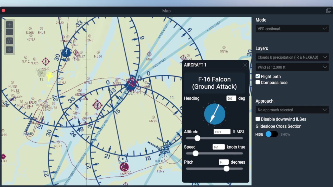 Xplane 11 - the F16 - POP to an ILS - Hola New Jersey -