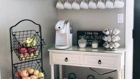 Pininterest Inspired Coffee Bar: Space Saving & Modern Decor Ideas on a Budget #shorts #trendingnow