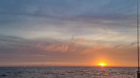 Sunset while fishing for octopus