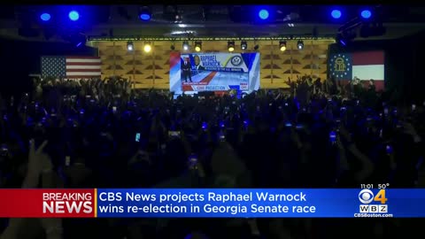 CBS News projects Raphael Warnock wins re-election in Georgia Senate race