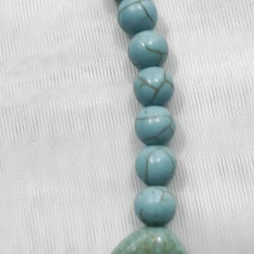 Handmade Unique 20” Necklace with Blue Turquoise. Promotes Health, Luck, Clarity
