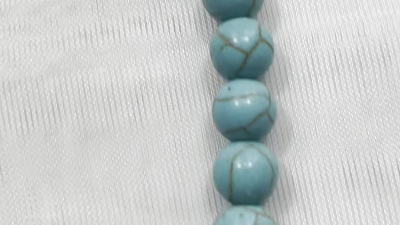 Handmade Unique 20” Necklace with Blue Turquoise. Promotes Health, Luck, Clarity