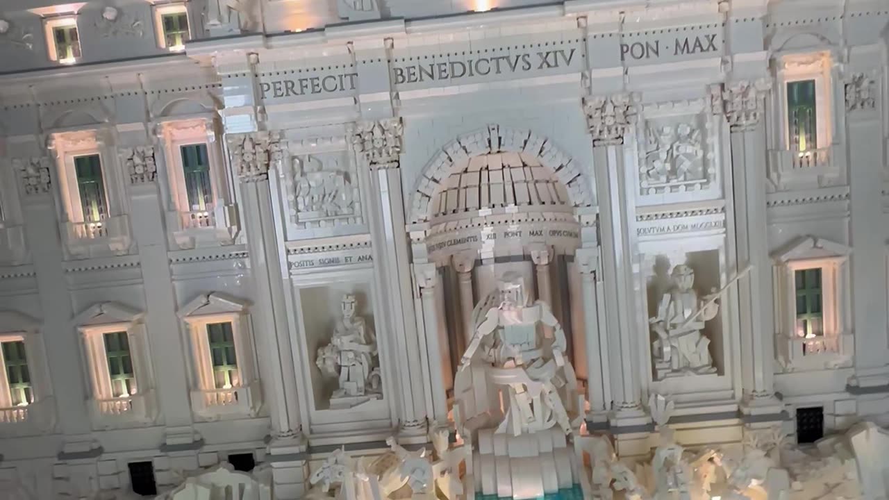 Trevi Fountain Rendered In Lego Bricks