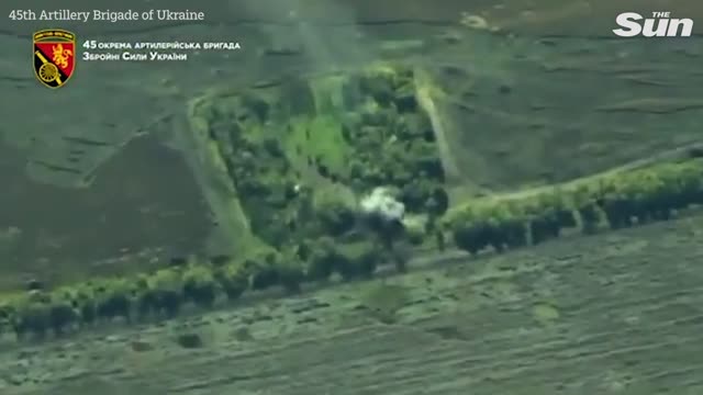 Ukrainian 45th Artillery Brigade hunts Russian military vehicle