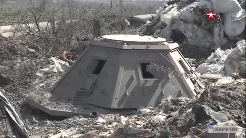 Left by the servicemen of the Armed Forces of Ukraine fortified area.