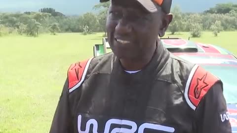 Kenyan President in a rally car!