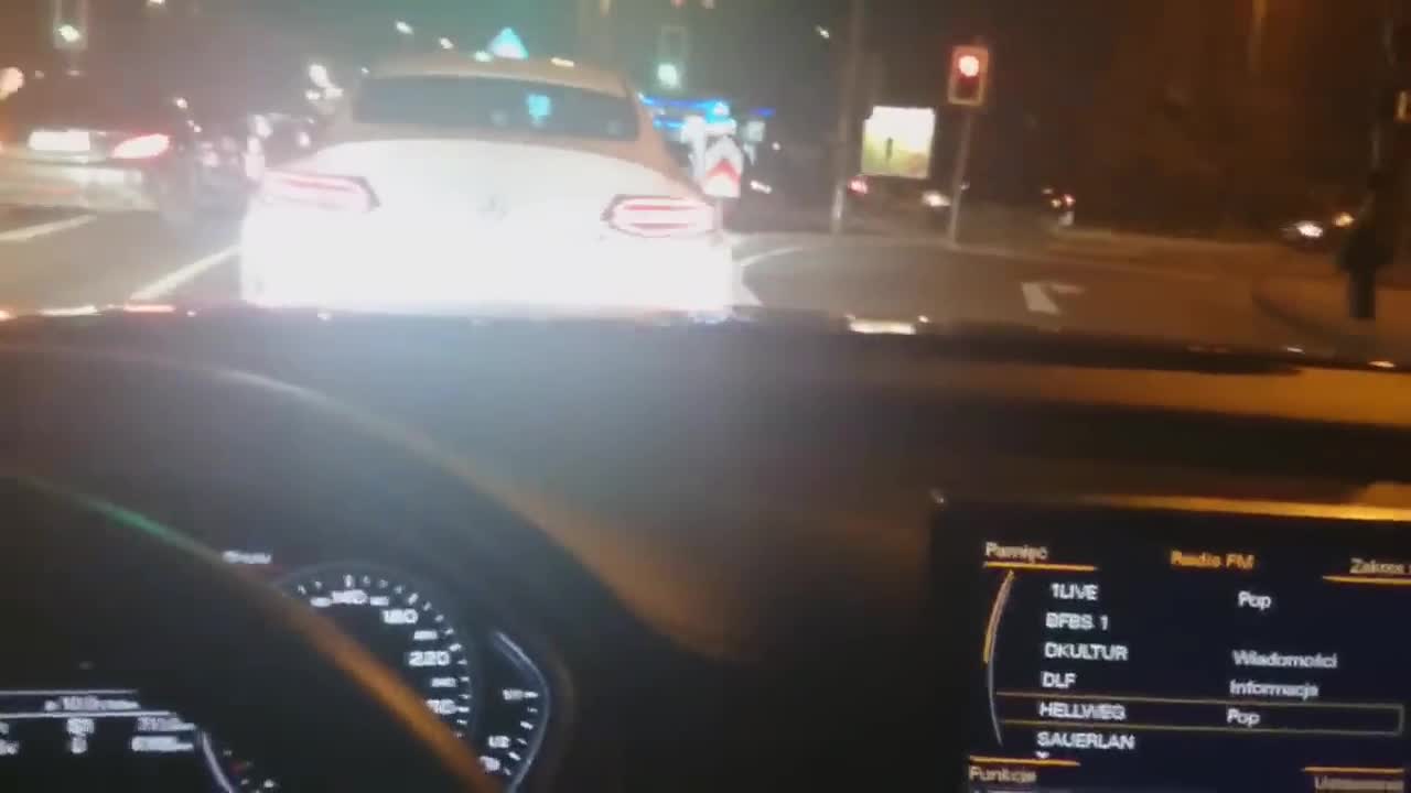 Audi A8L 4.2TDI vs Mercedes C63s AMG Night Racing Onboard POV Real Life Story