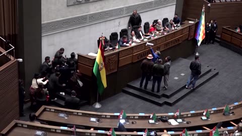 Bolivian ruling party lawmakers scuffle among themselves