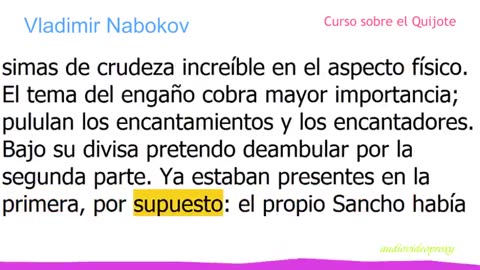 Vladimir Nabokov - Curso sobre el Quijote 1/3