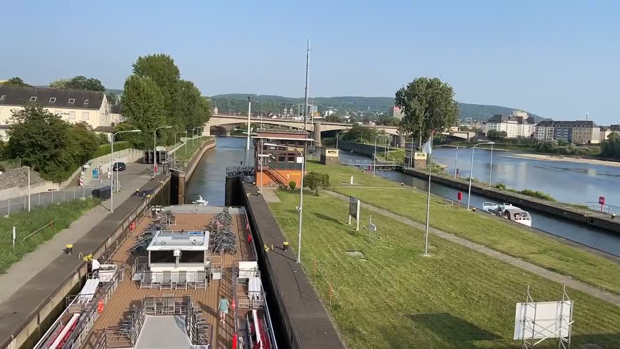 Boat crossing brige