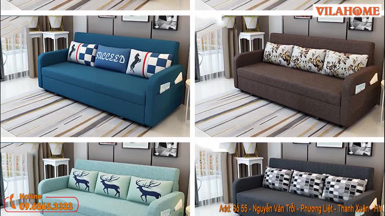 Sofa GIƯỜNG Đa Năng - S903 _ Mẫu SOFA KẾT HỢP GIƯỜNG tiện dụng - VilaHome