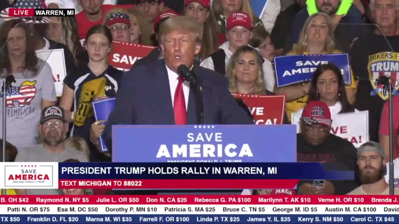President Donald J. Trump in Warren, MI