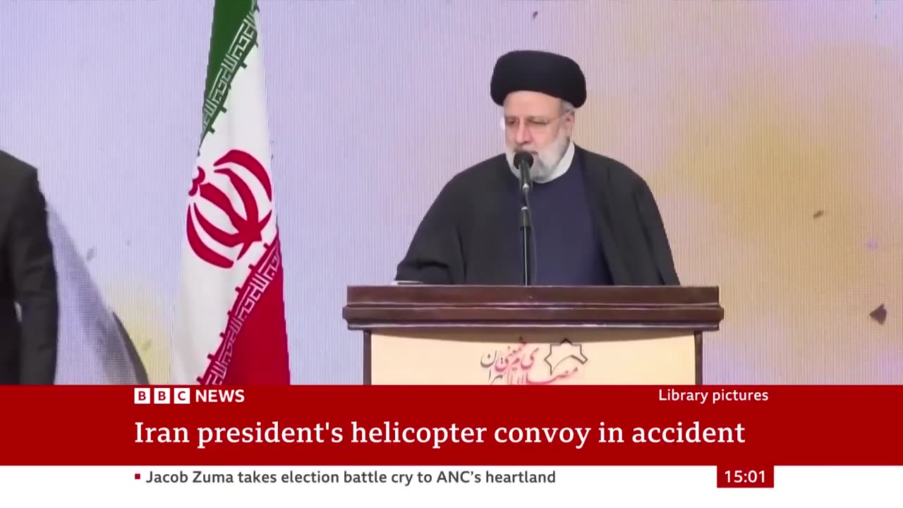 Helicopter in Iranian president's convoy crashes, state media says _ BBC News