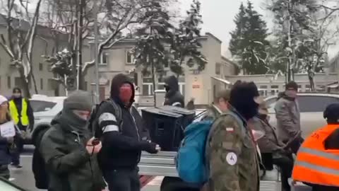 A rally is held in Warsaw against the involvement of Poland in the hostilities in Ukraine